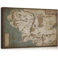 thumbnail image 1 of HFDF Middle Earth Map Wall Art Canvas Prt - Fantasy Map of Middle Earth -with ner Wooden - Lightweight & Easy to Hang - Perfect for Bedroom, Game Room Decor 18x12inch Framed, 1 of 5