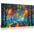 thumbnail image 1 of HFDF Misty Mood by Leonid Afremov Canvas Wall Art Picture Prt for Home Decor 24x16inch Framed, 1 of 5