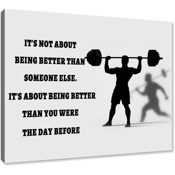 HFDF Motivational Canvas Wall Art Poster Prt Gym spirational Quotes Positive Theme Patg Artwork for Modern Home Livg Room Office School Picture Wall Decor Stretched and 24x16inch Framed