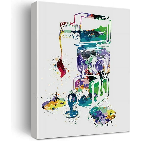 HFDF Nail Polish Bottle Watercolor Poster Canvas Wall Art for Home/Nails Studio/Beauty Salon Decor - Nail Varnish Canvas Prt Wall Art Patg Ready to Hang Gifts - Easel & Hangg Hook 8x10inch Framed