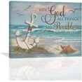 thumbnail image 1 of HFDF Nautical Anchor Wall Art Coastal Decor Beach Painting Bible Scripture Motivational Quotes Pictures Canvas Prints Christian Gifts Artwork for Home Office Dining Room Living 14x11inch Framed, 1 of 7