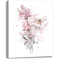 thumbnail image 1 of HFDF Pink Flowers Wall Art Canvas Pictures for Bathroom, Bedroom, Living Room Wood Decor Painting Artwork, Easy to Hang,in 8x10inch Framed, 1 of 7