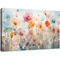 thumbnail image 1 of HFDF Poppies Floral Canvas Wall Art Colorful Flower Painting on Canvas Artwork for Living Room Bedroom Decor 48W x 32H 24x16inch Framed, 1 of 6