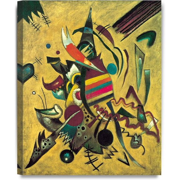 HFDF - Pots, 1920 by Wassily Kandsky, Giclee Canvas Prt, Abstract Wall Art for Livg Room or Office Decor,, Made USA 12x16inch Framed