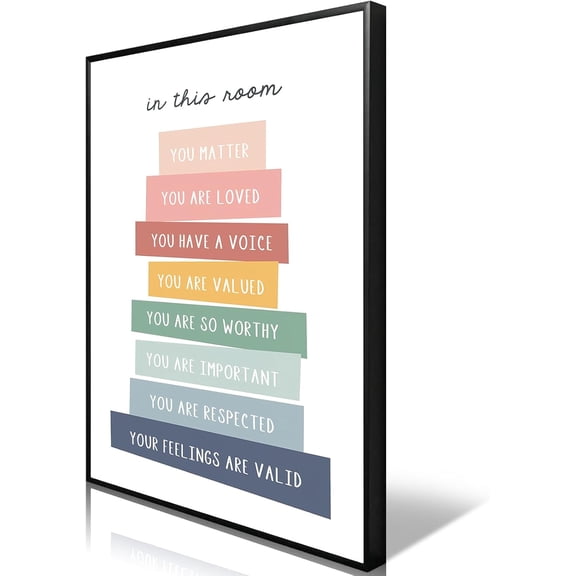 HFDF This Room You Matter You Are Loved Poster,Classroom Wall Art, Homeschool poster, Rabow Classroom decor,Nursery decor classroom,homeschool place,children's,office or playroom 20x24inch Framed