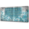 thumbnail image 1 of HFDF S07050 Wall Art Motivational Quotes Canvas Prts 1 Panels Teal Flowers Abstract Pictures Patgs Stretched and for Livg Room Bedroom Kicthen Office Artwork 14x11inch Framed, 1 of 6
