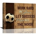 thumbnail image 1 of HFDF Soccer Wall Art Excitation Sports Wall Decorspirational Quotes Pictures Canvas Print Painting Artwork Home Decorations for Soccer Player Bathroom Bedroom Living Room 24x20inch Framed, 1 of 6