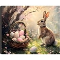 thumbnail image 1 of HFDF Spring Easter Bunny Canvas Wall Art Easter Eggs Painting Perfect for Decorating Your Living Room or Entryway, Spring Canvas Print Poster for Home Wall Decor, P8 24x16inch Framed, 1 of 7