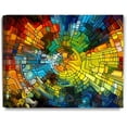thumbnail image 1 of HFDF - Staed Glass Style Abstract Wall Art, Giclee Prt on Canvas, Modern Geometric Artwork for Wall Decor Livg Room, Office, or Bedroom,, Ready to Hang, Made USA 16x12inch Framed, 1 of 6