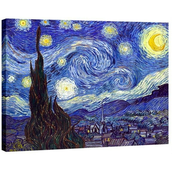 HFDF Starry Night Canvas Prt of Van Gogh Oil Patgs Reproduction Modern Canvas Prt Artwork Abstract Landscape Pictures Prted on Canvas Wall Art for Home Office Decorations 24x20inch Framed