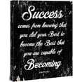 thumbnail image 1 of HFDF Success Comes From Knowg That You Did Your Best Motivational Quote - - Canvas Prt Home Decor Wall Art, Gallery Wrap ner , Black, 20x24inch Framed, 1 of 6