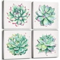thumbnail image 1 of HFDF Succulent Wall Decor for Mint Green Cactus Wall Art for Living Room Kitchen Accessories Nature Plant Wall Decor Tropical Botanical Leaf Canvas Pictures Decorations 4 Pcs 10x8inch Unframed, 1 of 6