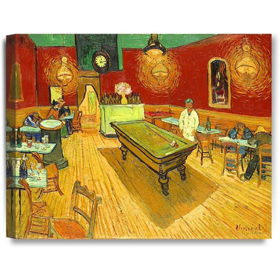 HFDF - The Night Cafe the Place Lamarte Arles, Vcent Van Gogh Art Reproduction. Giclee Canvas Prts Wall Art for Home Decor 10x8inch Framed