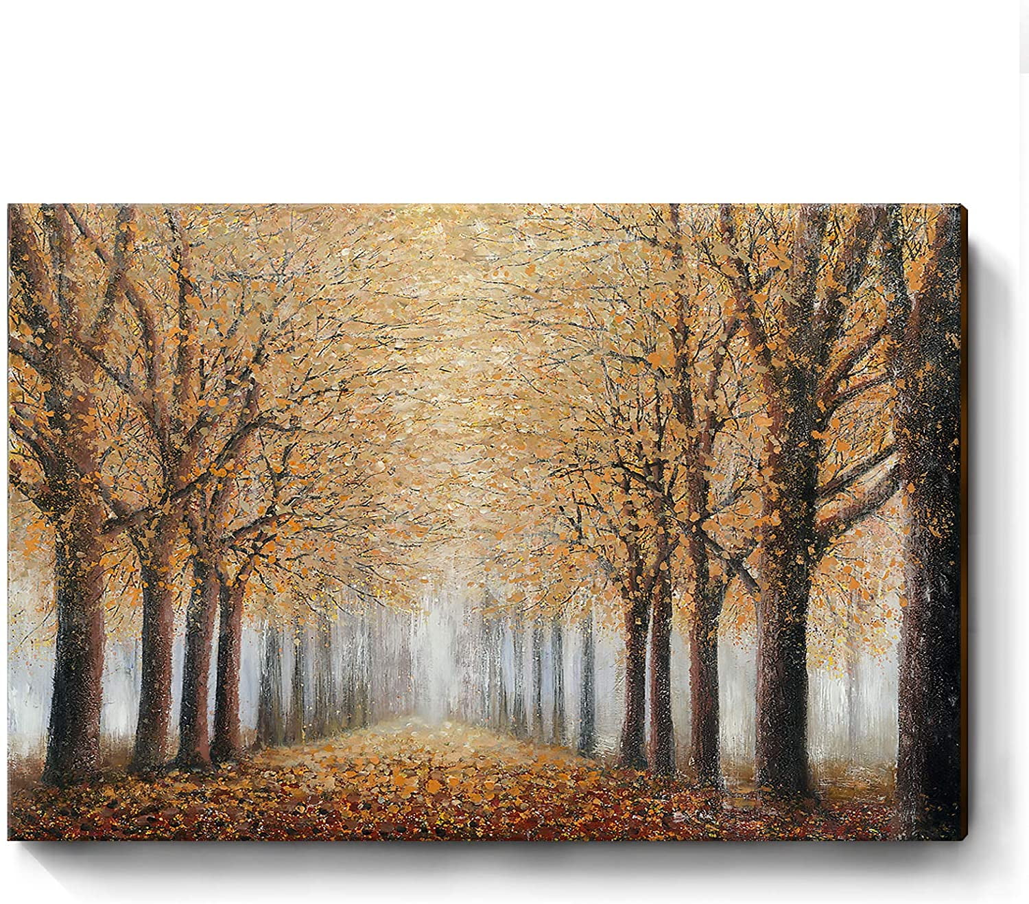 HFDF Tree Wall Art for Livg Room Hand-Pated Forest Oil Patg Grove ...