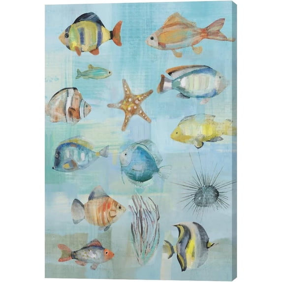 HFDF Tropical Fish Wall Art Beach Coastal Fishg Wall Decor Ocean Theme Prt Patg Pictures Modern Home Artwork Decor for Bathroom Livg Room Ready to Hang 12x18inch Framed
