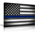 thumbnail image 1 of HFDF US USA American Flag Military Canvas Prt Wall Art Th Blue Le Home Decor Decals Pictures Poster for Livg Room Bedroom Office Canvas Patgs Ready to Hang 20x16inch Framed, 1 of 6