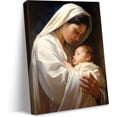 thumbnail image 1 of HFDF Virg Mary Canvas Prt Baby Jesus Nestled Warm Embrace of Mother Patg Sacred Serenity Wall Art Religious Christian Decor for Home Livg Room Bedroom 8x10inch Unframed, 1 of 6