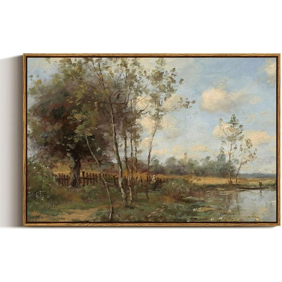 HFDF Vtage Canvas Wall Art, Rustic Bedroom Livg Room Country Scenery Patgs Wall Decor, Large Prts Art, Kitchen Farmhouse Retro Pictures, 10x8inch Unframed