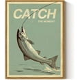 thumbnail image 1 of HFDF Vtage Canvas Wall Art, Vtage Wall Art for Livg Room, Catch The Moment Fish Animal Bathroom Picture Decor, Birthday Fathers Day Christmas Fishg Gifts for Men 12x16inch Framed, 1 of 6