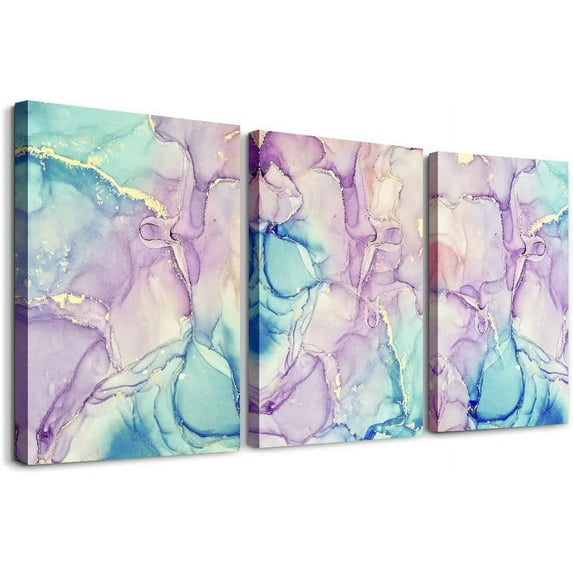HFDF Wall Art 3 Piece Abstract Canvas Prints Modern Home Decor for Living Room, Bedroom, Office -in 12x16inch Framed