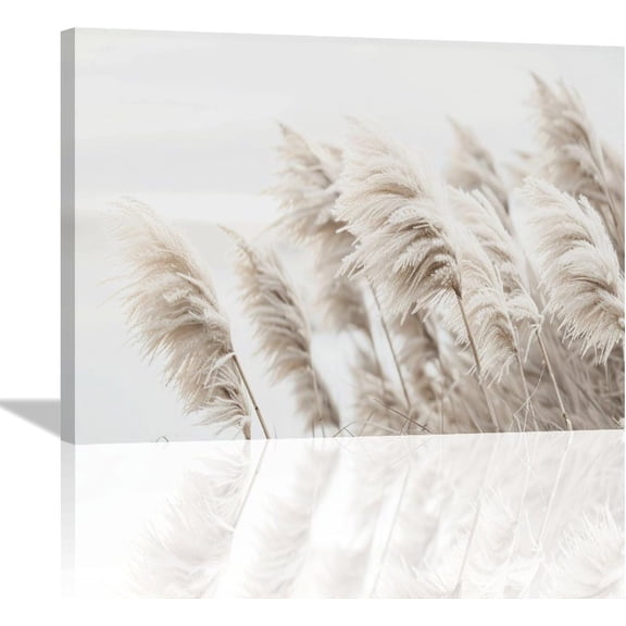 HFDF Yellow Grey Flower Wall Art Abstract Gray Background Print on Canvas Home Decor Decal Pictures Poster for Bedroom Living Room Printed Painting Gifts - 24x16inch Framed