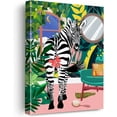 thumbnail image 1 of HFDF Zebra Bathroom Canvas Poster Patg Wall Art, Botanical Zebra Picture Artwork Prt Ready to Hang for Home Wall Decor 12x16inch Framed, 1 of 6
