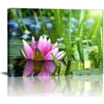 thumbnail image 1 of HFDF Zen Flower Canvas Wall Art Water Lilies Full Bloom the Sun Canvas Print Picture for Bathroom,Yoga Meditation Room,Living Room,Spa Room Decor 24x16inch Framed, 1 of 6