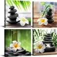 thumbnail image 1 of HFDF -Zen Pictures Meditation Canvas Wall Art Spa Stone Green Room Decor White Frangipani Flower Poster Painting Zen Artwork for Wall Décor Living Room Kitchen Decorations Art 10x8inch Unframed, 1 of 6