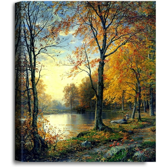 HFDF dian Summer by William Trost Richards The World Classic Art Reproductions, Giclee Canvas Prts Wall Art for Home Decor, 20x24inch Framed