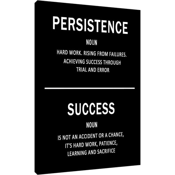 HFDF spirational Canvas Wall Art Office Motto Decor Quotes Success Ocean Wave Signs Patg Motivational Wall Decals for Home Office Room Decor Canvas Prts Artwork 16x24inch Framed