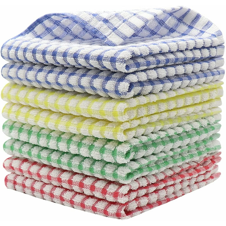 Hfgblg Cotton Dish Rags Tidy Dish Cloths Bulk Dish Towels, Set of 8 Kitchen Cleaning Rags, Soft and Absorbent Cleaning Cloth Wash Cloths, 12 inch x 12