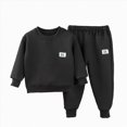 thumbnail image 1 of HFHAPW Baby Boy Clothes Solid Color Sweatshirt Pullover Tops Jogger Pants 2PCS Set Toddler Boy Winter Fall Outfits 0 6 12 18 Months 2T 3T 4T 5T 6T 7T 8T 9T(Black,6-7 Y), 1 of 4