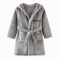 thumbnail image 1 of HFHAPW Boys Girls Robe Fleece Hooded Soft Toddler Bathrobe Cute Boys Bathrobe Fuzzy Plush Robes for 2T 3T 4T 5T 6T 7T Kids(Grey,3-4 Y), 1 of 4