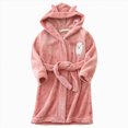 thumbnail image 1 of HFHAPW Boys Hooded Bathrobe Kids Plush Fuzzy Fleece Robe Teen boy Soft Spa Robe Girls Sleepwear pajamas Toddler Nightgown 18-24M 2-14T(Red,9-10 Y), 1 of 6
