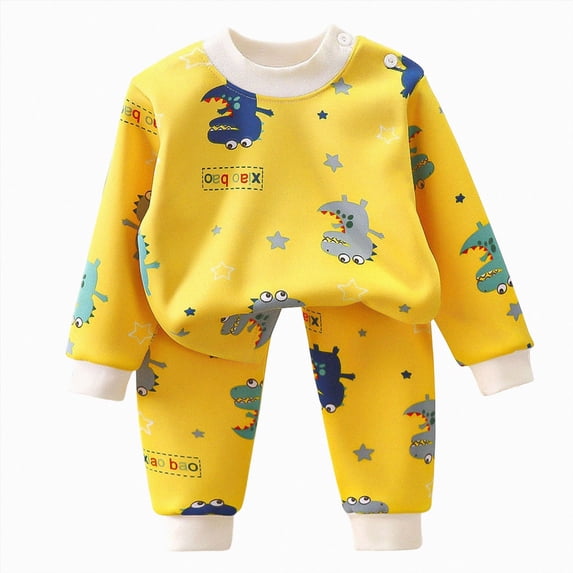 HFHAPW Girl Boys Pajamas 2Piece Toddler Kids Pjs Sets Toddler Clothes Fall Winter Sleepwears