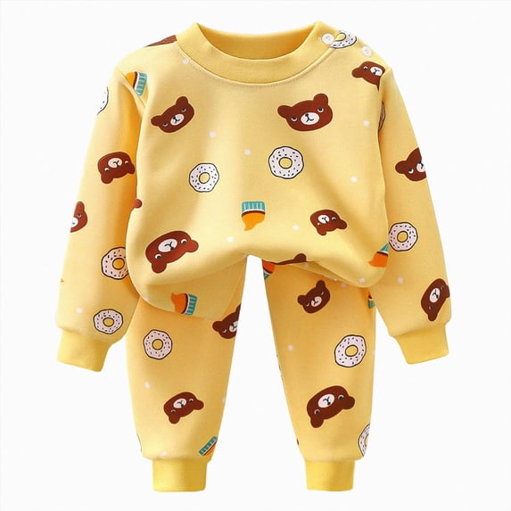 HFHAPW Girl Boys Pajamas 2Piece Toddler Kids Pjs Sets Toddler Clothes Fall Winter Sleepwears