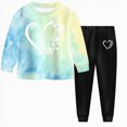 thumbnail image 1 of HFHAPW Girl Boys Pajamas Kids 2 Piece Pjs Set Long Sleeve Top and Pants Girl Boys' Sleepwear, 1 of 9