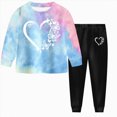thumbnail image 1 of HFHAPW Girl Boys Pajamas Kids 2 Piece Pjs Set Long Sleeve Top and Pants Girl Boys' Sleepwear, 1 of 9