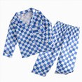 thumbnail image 1 of HFHAPW Girls Pajamas Silk Satin Pajama Set Long Pjs Button Down Sleepwear Soft Lightweight 2Pcs Nightwear for Kids,3-4 Y, 1 of 9