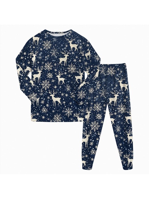 Kids Christmas Pajama Set Boys Girls 2T 3T 4T 5T 6T 7T 8T fit Pjs Soft Breathable Long Sleeve Top Pants,2-3 Y