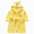 thumbnail image 1 of HFHAPW Kids Hooded Bathrobe Girls Soft Plush Hooded Flannel Pajamas Sleepwear Boys Spa Robe 18-24M 2T 3T 4T 5T 6T 7T 8T 9T 10T 11T 12T 13T 14T(Yellow,13-14 Y), 1 of 6
