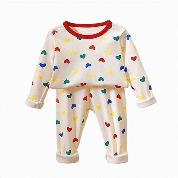 HFHAPW Little Girl Boys Pajamas Sets Toddler Girl Boys Pjs Sleepwear Sets 2 Piece Long Sleeve Top and Pants Fall Winter Jammies