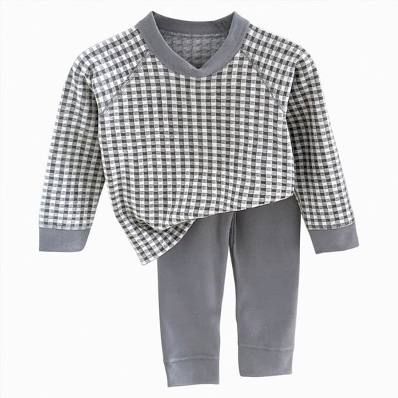HFHAPW Little Girl Boys Pajamas for Toddler Clothes Set Cute Long Sleeve 2 Piece Kids Pjs Fall Winter Sleepwear