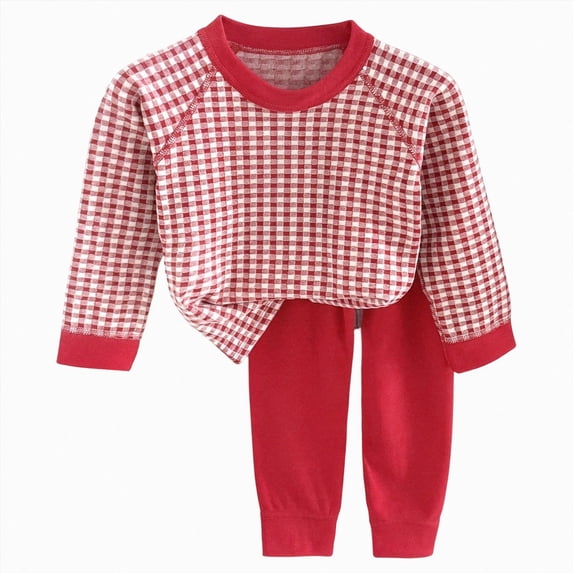 HFHAPW Little Girl Boys Pajamas for Toddler Clothes Set Cute Long Sleeve 2 Piece Kids Pjs Fall Winter Sleepwear