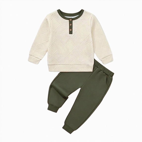 HFHAPW Toddler Baby Boy Fall Outfits Car Embroidered Crewneck Long Sleeve Sweatshirt Pants Set Baby Boy Winter 2 Piece Clothes 0 6 12 18 Months 2T 3T 4T 5T 6T 7T 8T 9T(Green,12-18 M)
