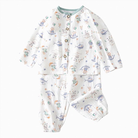 HFHAPW Toddler Baby Girl Pajamas Long Sleeve Button Down Shirts Pants Kids Sleepwear Pjs,18-24 M