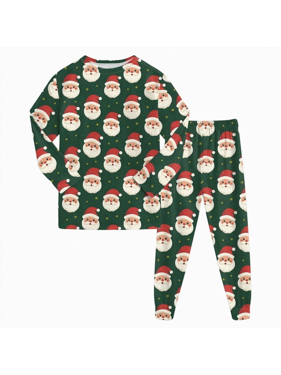 Toddler Boys Girls Pajamas Christmas Graphic Kids 2 Piece Pj's Long Sleeve Sleepwear Xmas Clothes Set Outfits,4-5 Y