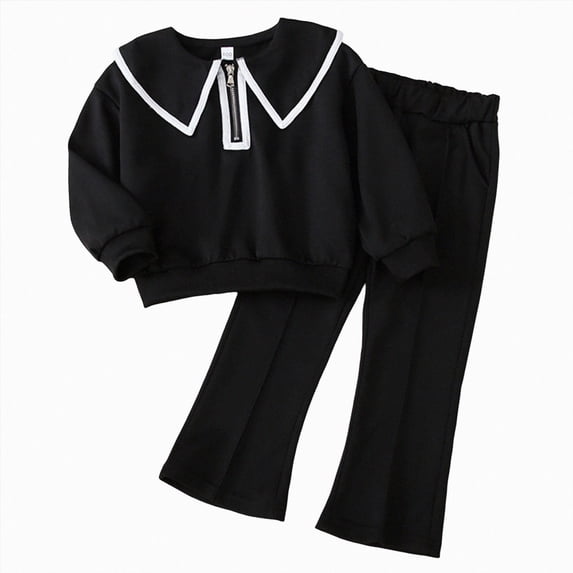 HFHAPW Toddler Girl Fall Winter Clothes Kids Crewneck Graphic Sweatshirts Pants Set 2Pcs Long Sleeve Outfits Set,7-8 Y