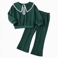 thumbnail image 1 of HFHAPW Toddler Girl Fall Winter Clothes Kids Crewneck Graphic Sweatshirts Pants Set 2Pcs Long Sleeve Outfits Set,9-10 Y, 1 of 9