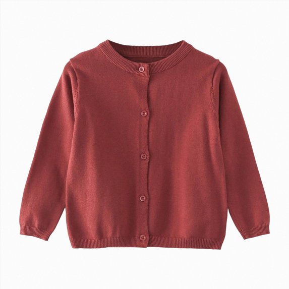 HFHAPW Toddler Girls Boys Knitted Cardigan Sweater Kids Plain Warm Sweaters Long Sleeve Button Down Jacket Fall Winter Thermal Tops,12-18 M